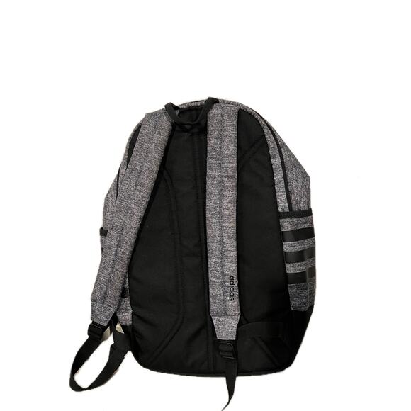 Adidas Classic Three Stripes Gray Black Backpack - Picture 2 of 4